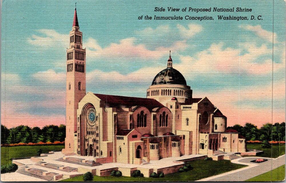 Proposed National Shrine of The Immaculate Conception Vintage Postcard SP17-16